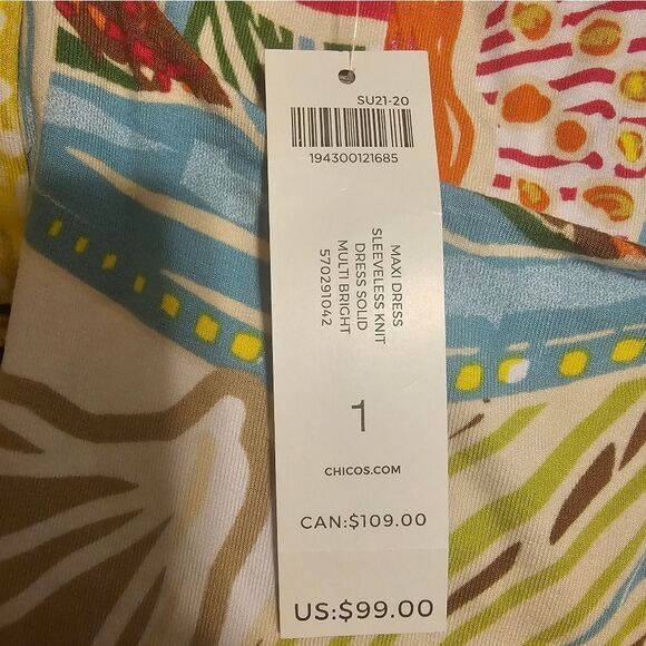 CHICO'S Vacay Ready Floral Sleeveless Maxi Dress - Size 1 (8/10) - Picture 9 of 10